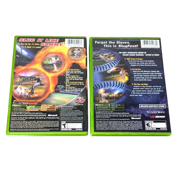 Lot of 2: MLB Slugfest Loaded & 2006 (Microsoft, Xbox) Video Game Discs & Cases - Picture 2 of 3